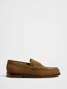Men Classic Suede Penny Loafer - Cognac