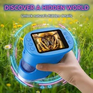 1000X Handheld Microscope for Kids with 4K 2.0" Screen, Photo & Video Camera, Rechargeable and Portable, a Fun STEM Gift & Birthday Present for Ages 3+