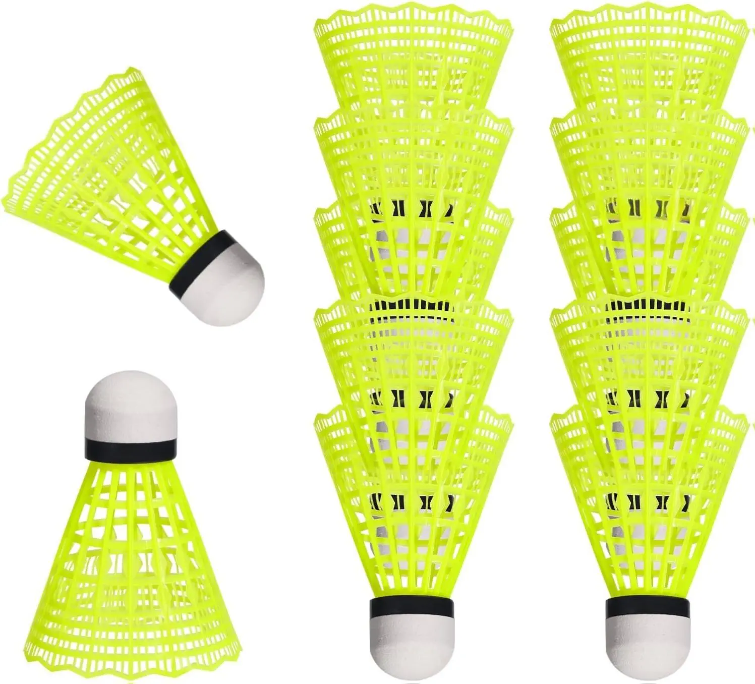 Nylon Badminton Birdies 12 Pack, High-Speed with Durable Foam Base, Stable Flight for Beginners Indoor Outdoor Sport Training, Indoor And Outdoor Training