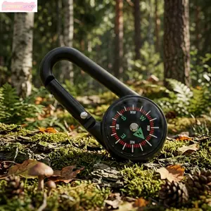 Mini Black Alloy Carabiner Compass Keychain Heavy-Duty Ultra-Lightweight Navigator For Gorpcore Aesthetics Everyday Carry Gear Perfect Hiker Gift Camping Hiking Survival Outdoor Adventure For Men Women
