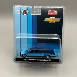 M2 Machines 1:64 1973 Chevrolet Cheyenne Super 30 Dually with Camper Shell – Blue – MiJo Exclusives Limited Edition