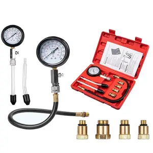 Motorcycle & Car Cylinder Compression Tester Tool Kit, Heavy Duty 300PSI Gauge, Multi Size Thread Adapters, Portable Storage Case for Petrol Engine Fault Detection