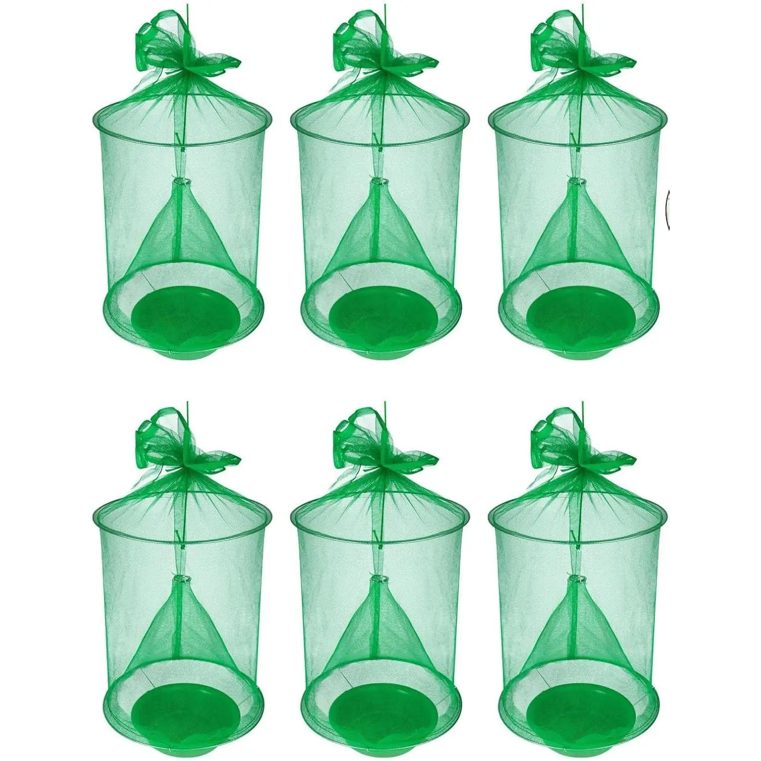 6 Pack Reusable Ranch Fly Traps Outdoor Hanging, Fly Catcher Killer Hunter Cage Control, Farm Horse Stable Fly Trap for Orchard, Barn, Garden