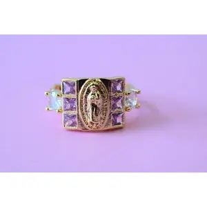 Adjustable Pink Mary Ring