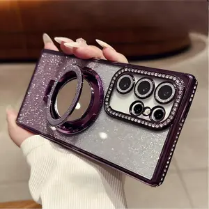 Compatible with S26Ultra/S25Ultra/s24 /s23 /s22 Mirror Stand Glitter phone case -HN-SX414-1