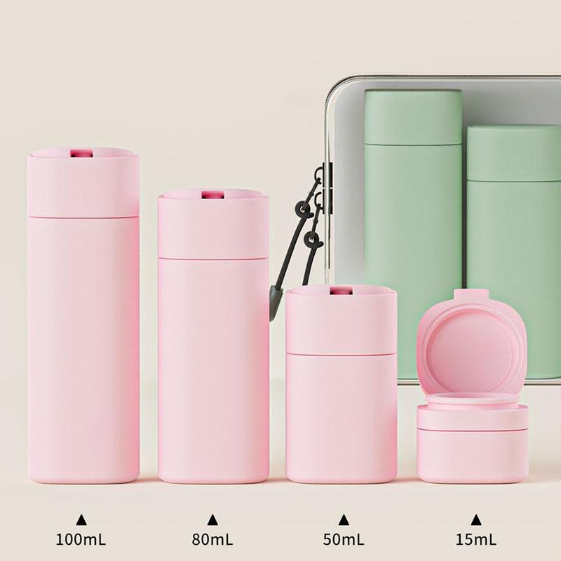 Travel Cosmetic Bottle, 6 Counts/set Empty Refillable Squeeze Bottle, Portable Travel Storage Container for Shampoo, Conditioner, Lotion, Cream, Travel Bottle Kit, Makeup Organizer Pouch