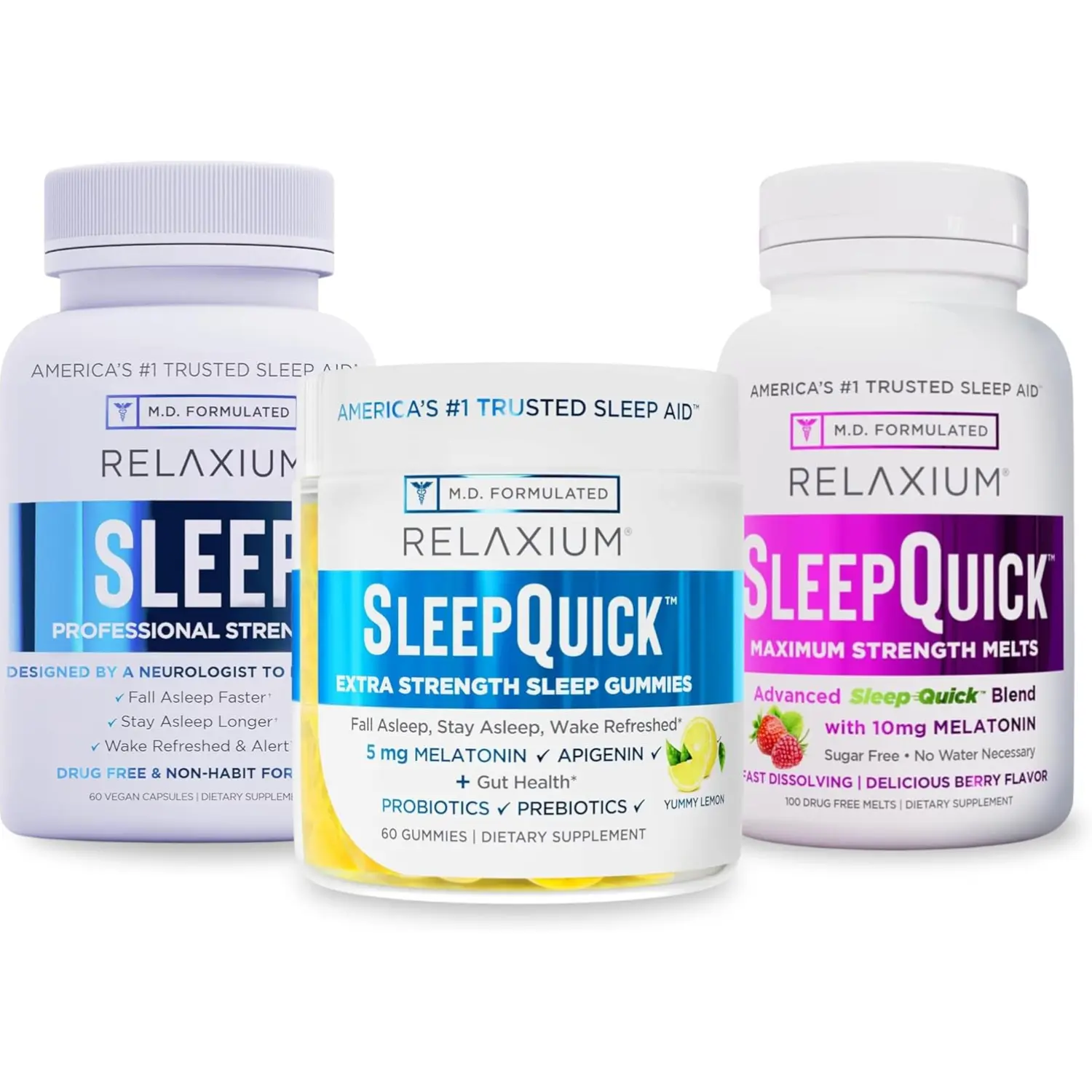 Sleep Bundle Family Pack Sleep Gummies Sleep Quick Melts Sleep Capsules 60 Capsules