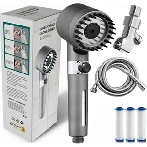 2026 New Ion Drops Filtered Handheld Shower Head Combo Set - No-Drill, 59in Hose & Bracket Included, Adjustable Water Flow,  Filter Replacements, Built-in Flash Mode for Easy Cleaning massage function ducha alta presión with