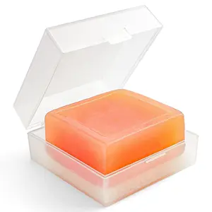 Travel Soap Case, Bar Soap Holder Fit Dr Squatch Soap, Shampoo Bar Holder for Traveling, Gym, Square Travel Soap Container with Draining Pad (Transparent White)