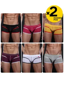 Men's Sexy Briefs, 2/3/4 Pieces Random Colors, Breathable Mesh Design, Comfortable Soft Fabric, Casual Wear & Sports Fitness, Soft Stretch Briefs