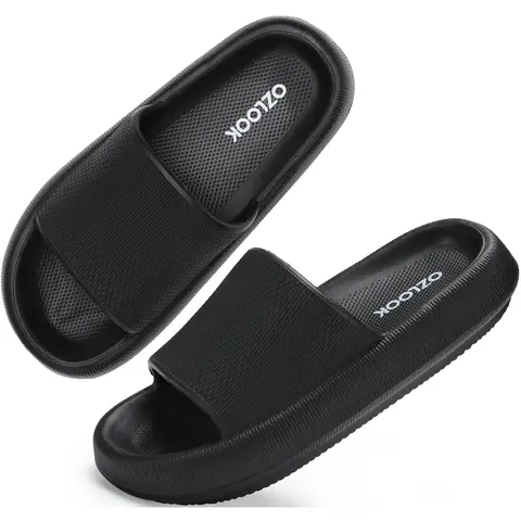 (Runs small - size up!) 2026 Cloud House Women's Slippers, Slide-On Casual Stylish Indoor Footwear with Super Soft Pillow Cushioned Design, Thick EVA Anti-Skid Grooved Grip Sole, Bedroom Walking Shoes, Men's Option