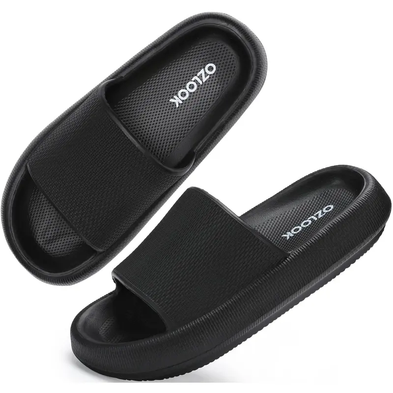 (Runs small - size up!) 2026 Cloud House Women's Slippers, Slide-On Casual Stylish Indoor Footwear with Super Soft Pillow Cushioned Design, Thick EVA Anti-Skid Grooved Grip Sole, Bedroom Walking Shoes, Men's Option