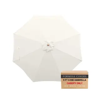 9ft Market Patio Umbrella 8 Rib Replacement Canopy Ivory Off-White