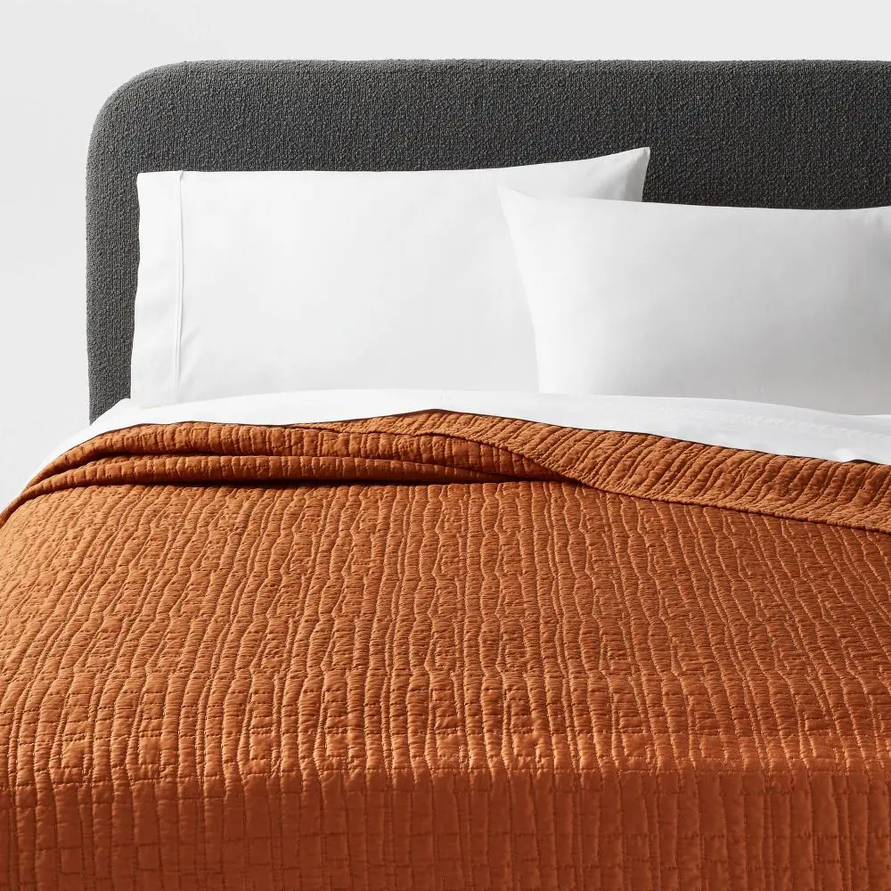 Full/Queen TENCEL Quilt Copper - Threshold: OEKO-TEX Certified Lightweight Woven Coverlet with Cooling Technology