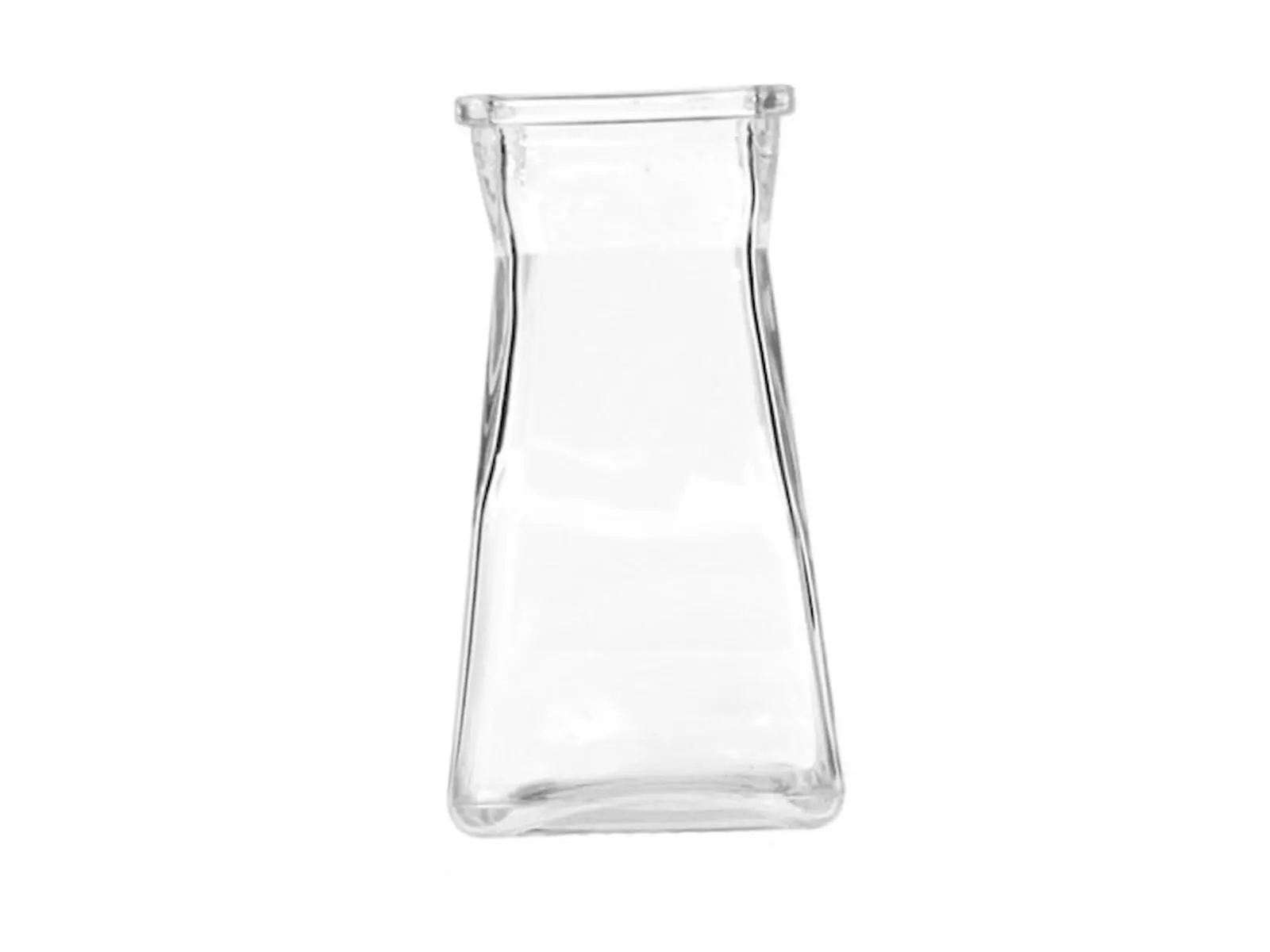 Clear Gathered Square Vase