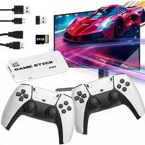 2026 New Retro Game Console, Game Stick, over 200 Games, 19 Emulators, 2 Wireless Controllers, 4K Output, 64GB SD Card, Portable Gaming System