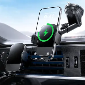 Car Phone Holder, 15W Fast Charging Fordable Wireless Design for Smartphones & Cellphones