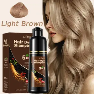 200ml Light Brown Hair Dye Shampoo 5-in-1 – Gray Hair Coverage, Semi-Permanent Color, Moisturizes & Nourishes, Instant Results for Unisex, Simple At-Home Use, Travel-Ready & Compact