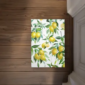 360 stand CODM17249CTQ3L 17x24 in. Lemon Motif Door Mat - Food Theme Illustrative Polyester Loop Textile, Indoor/Outdoor Household Soft Furnishing