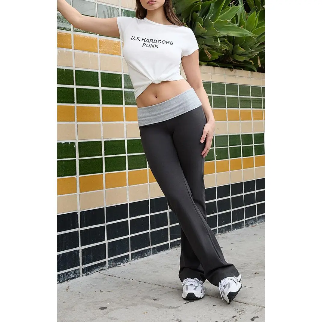 John Galt Women's Black & Silver Priscilla Flare Pants John Galt Women's Black & Silver Priscilla Flare Pants