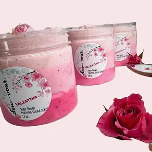 Valentina Shea Sugar Scrub  | Foaming | Rose Petal | Gentle | Body Scrub | Polish | Anti Aging | Body Care | Hydrating | Exfoliate | Floral
