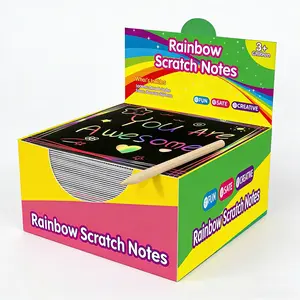 Rainbow Scratch Paper Art Notes: Kids Valentines Day Crafts Gifts Age 4 5 6 7 8 9 10 Years Old Girls Boys Toys Students Classroom Prizes School Activity Easter Basket Stuffers Essentials