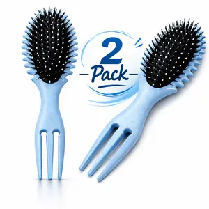 2 Pack Curly Hair Brush – Defining Styling Tool for Curls Waves – Double Sided Edge Brush for Voluminous Bouncy Curls – Hair Accessories Set Tangle Free Hair