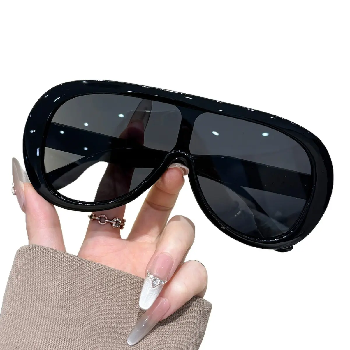 BIGWIG Women's Full Rim Polycarbonate Square Frame Fashionable Sunglasses - Tinted Lenses, Oversized Geometric Street Style Eyewear for Daily Wear & Vacation Photography, Trendy Casual Womens Sunglasses, Oversize Size, Stylish Accessories, Statement Frame