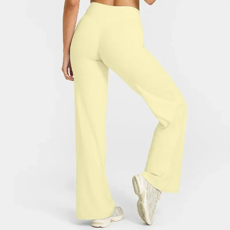NCLAGEN Straight-Leg Pants Ultra Soft Butter Fabric Women'S Mid-Waist Yoga Pants GYM Naked Feel Pilates Running Sport Trousers