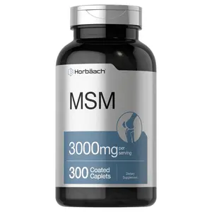 Horbäach MSM Supplement | 3000mg | 300 Coated Caplets | Methylsulfonylmethane with Calcium | Vegetarian, Non-GMO, Gluten Free