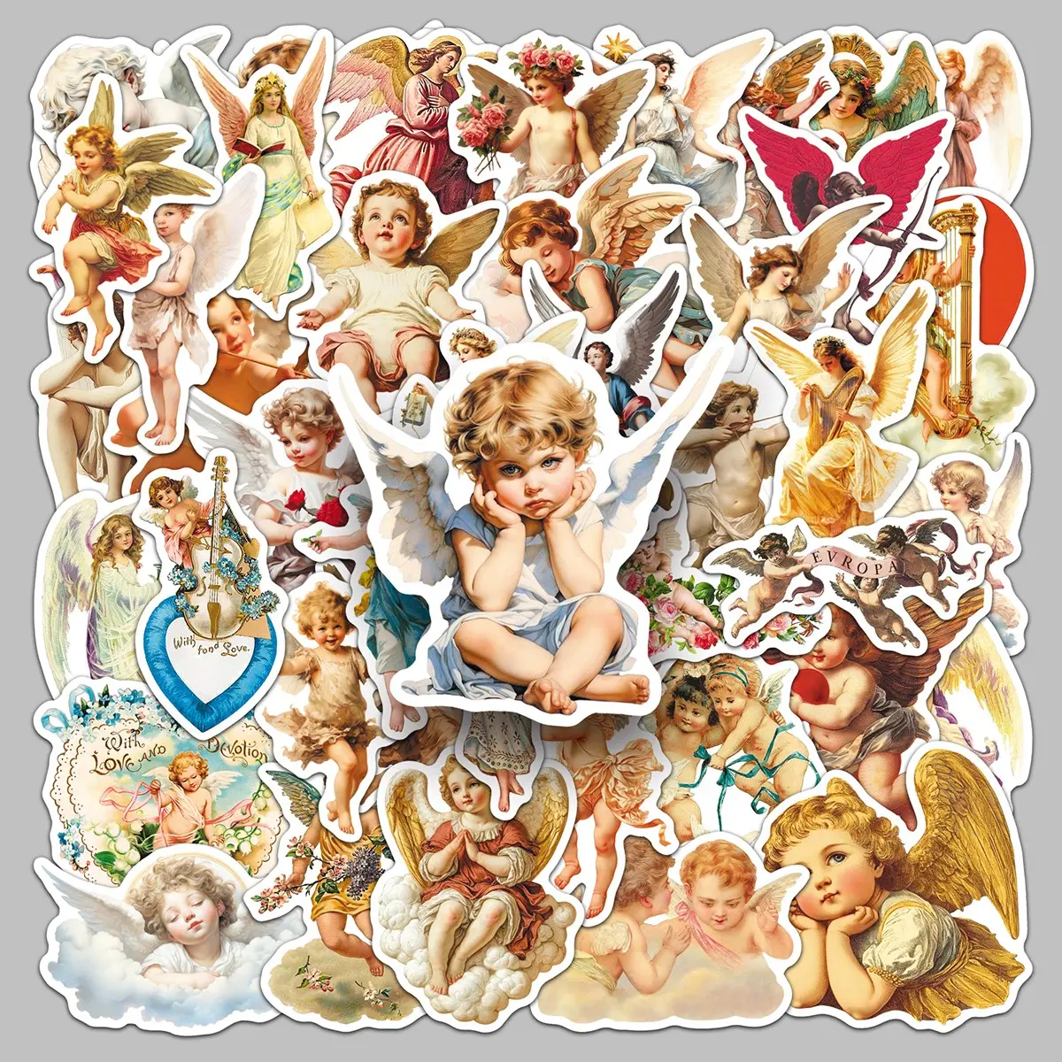 50pcs Angel's Choir Cartoon Dream Angel Pattern Creative Decorative stickers Laptop folder stickers Sticker Set