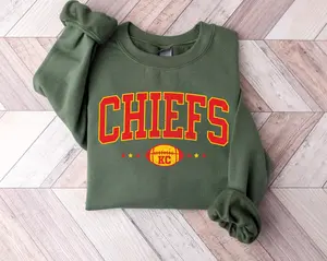 Adult Kansas City Football Sweater, Gildan Unisex Sweatshirt, Chiefs, Game Day Outfit, KC gear, Arrowhead, Red Friday, Oversized, Womens, Checkered