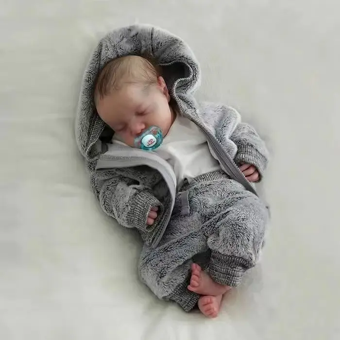 19-inch Reborn Baby Soft Doll Set, Premium Vinyl Limbs, Soft Cotton Body, Hand-Painted Features, 2-Piece Cozy Outfit, Ideal for Imaginative Play and Collectible Christmas Gifts, Soft Dolls  Stuffed Figure