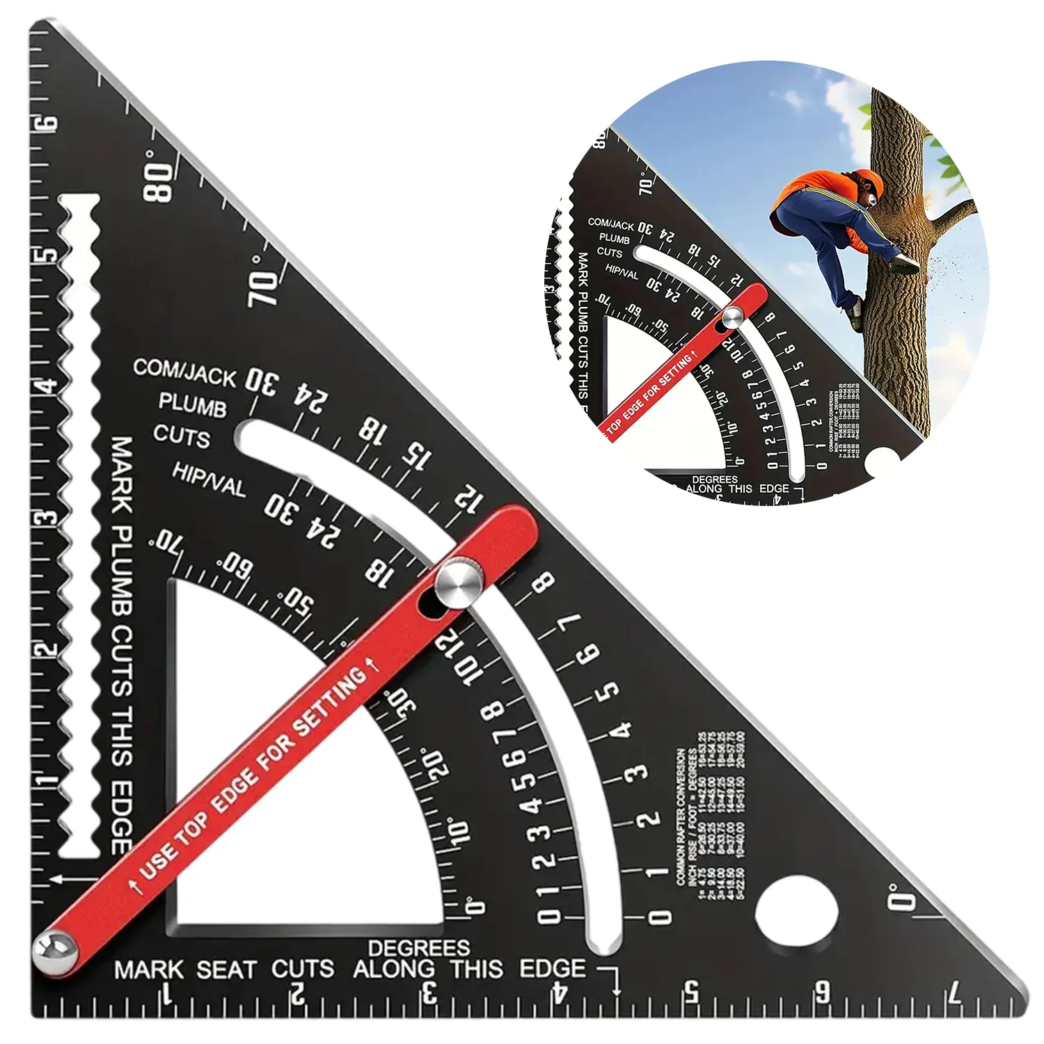 Adjustable Aluminum Alloy Triangular Ruler with Marked Scale, 7 Inch Precision Tool for Woodworking, Metal Structures, Drafting, Hand Measuring Tool
