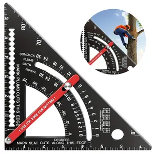 Adjustable Aluminum Alloy Triangular Ruler with Marked Scale, 7 Inch Precision Tool for Woodworking, Metal Structures, Drafting