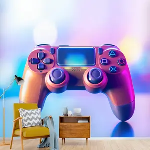 Colorful PS5 Controller Graphic Wallpaper - Vibrant Gamer Room Decor, Peel and Stick Gaming Wall Art