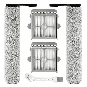 HOME TIMES F25 Brush Roll and HEPA Filter Replacement Kit Accessories Compatible with Roborock F25/F25 ACE/F25 ALT/F25 LT/F25 RT/F25 ACE/F25 GT/F25 Ultra Cordless Wet Dry Vacuum Cleaner,2 Brush Rollers + 2 HEPA Filters + 1 Cleaning Brush