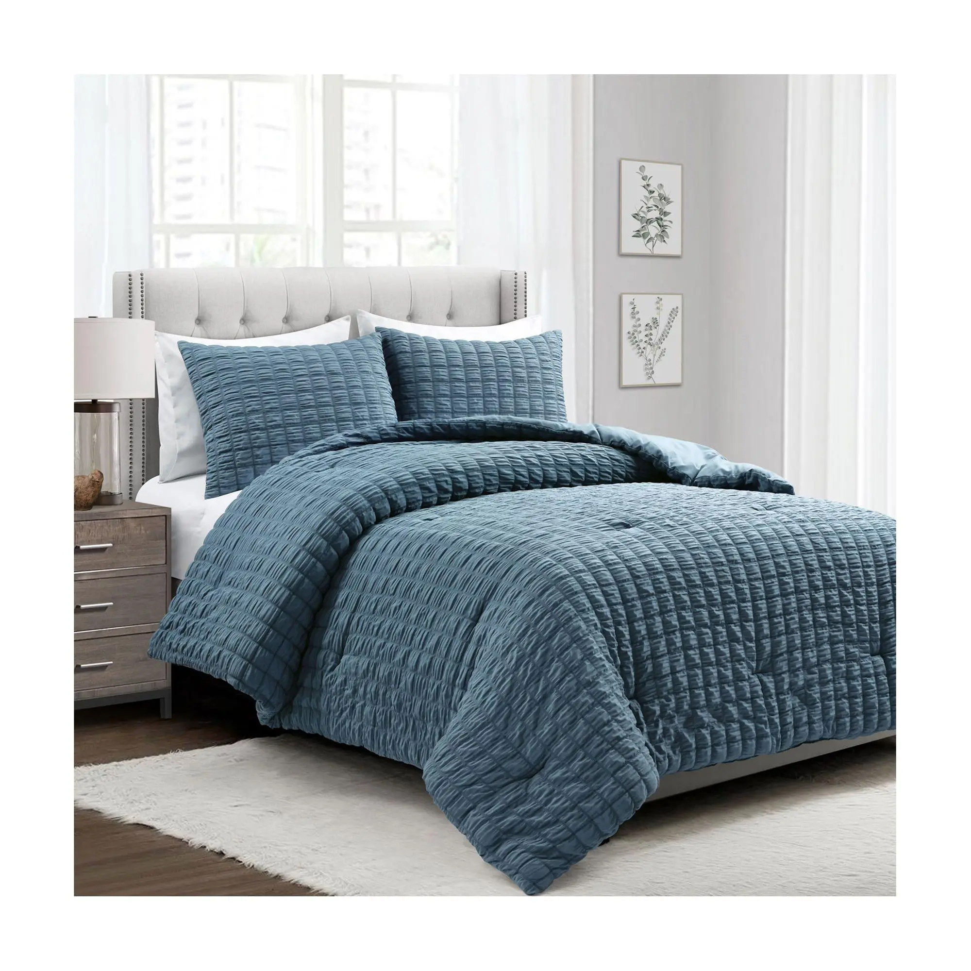 Lush Decor Crinkle Textured Dobby Comforter 3-p c F/Q