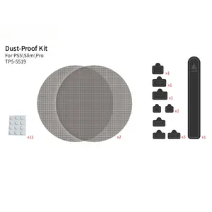 PS5 Console Dust Protection Kit | Dust Mesh Filters + Silicone Port Covers for PS5 Slim/Pro Disc & Digital Edition