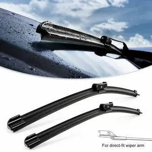 2pcs Windshield Wiper Blades Sets,All-Season Wiper Blade for J-Hook/T-Hook Wiper Arm,Zero Noise Zero Streaks - OEM Quality Classic Auto Accessories Car Parts Automotive Replacement,Easy Installation