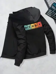 Archery Sweatshirt Gift, Archer Shirt, God Archer Zipper Hoodie, Arrow Hooded Pullover, Chemical Sweatshirt, Casual Fitted Long Sleeve