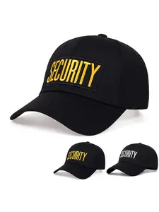 Unisex Security Embroidered Baseball Cap, Adjustable Outdoor Sun Protection Hat, Casual Fitted Design for Spring & Fall Travel