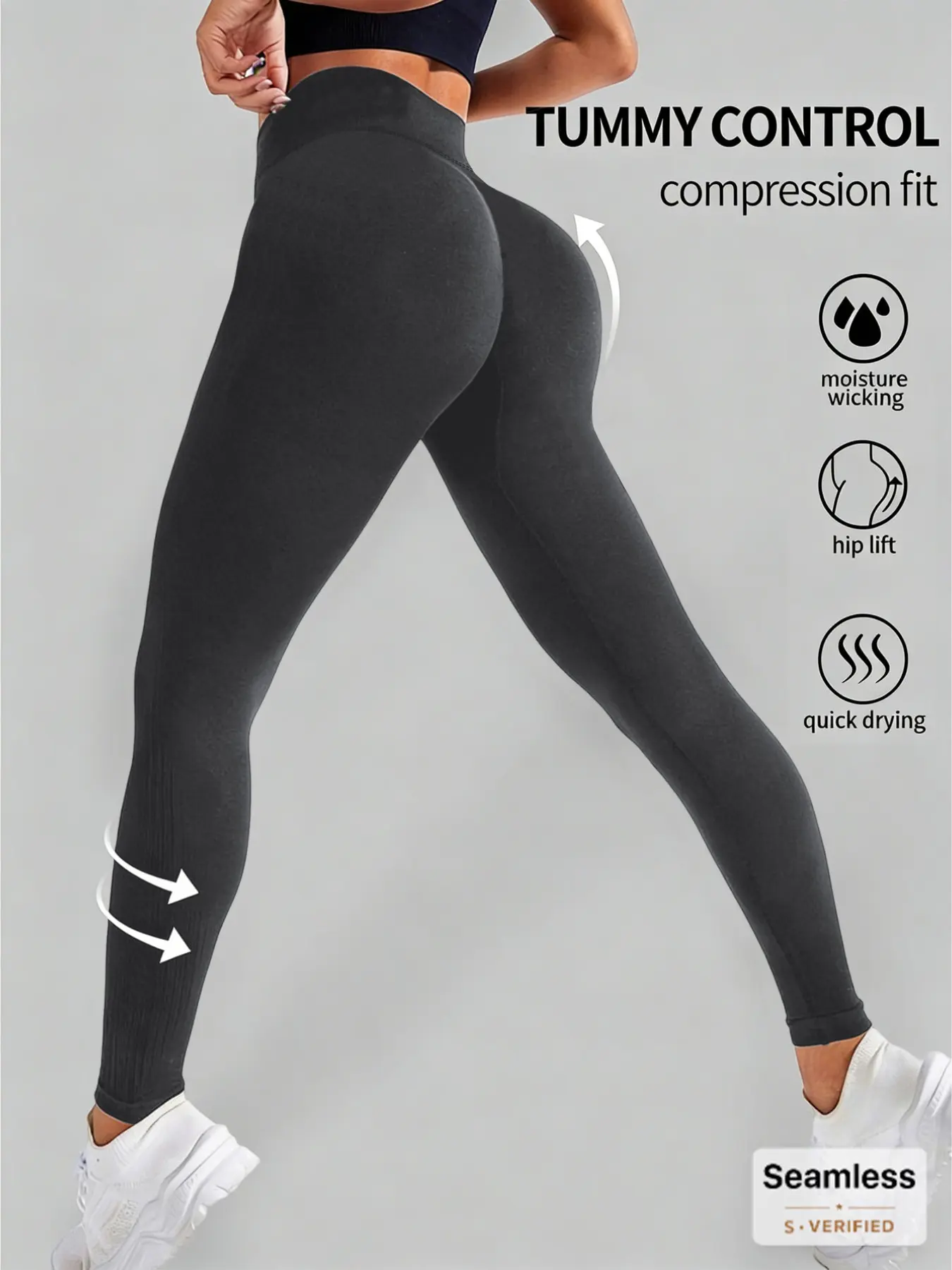 Plus Size Women's High Waist Yoga Pants, Athletic Trousers, Butt Lifting, Tummy Control, Non-Transparent, Ideal for Exercise and Running, Ultimate Comfort