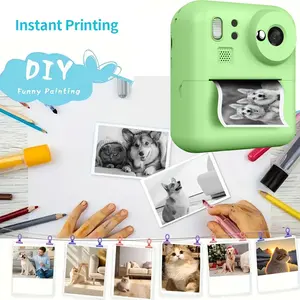 Instant Print Camera |   Selfie Digital Camera for Christmas, New Year, and Birthday Gifts, 1800P Resolution, 3 Rolls of Printer Paper, USB Charging, CMOS Sensor, Creative Photography Enthusiasts Specific Camera
