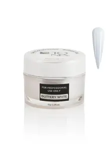 Tones Pro Builder Gel Glittery White 0.5 fl oz Flawless Durable Single Phase Application UV LED Curing Formula 15g