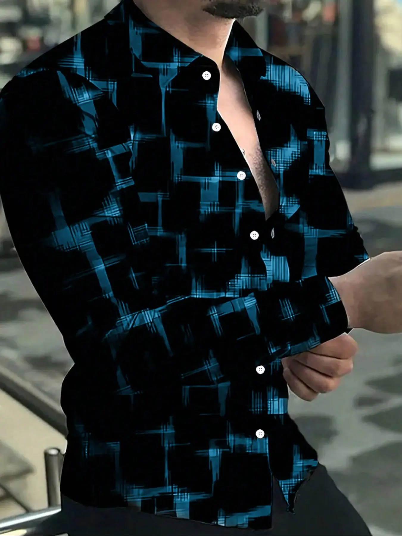 Men's Regular Fit Plaid Shirt, Long Sleeve Casual Comfy Top for Spring & Fall, Men's Clothes for Daily Wear, Checked