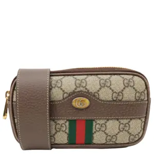 Pre-owned GUCCI Canvas Belt Bags Web Ophidia GG Supreme Belt Bag Beige 519308