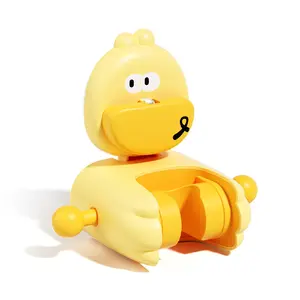 Cute Yellow Duck Suction Cup Shower Head Holder - No-Drill Removable Adjustable Handheld Shower Bracket, Cartoon ABS Shower Wand Mount for Kids & Pet Bathing Bathroom Accessory