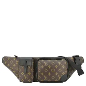 Pre-owned Louis Vuitton Monogram Macassar Canvas and Leather Belt Bags Christopher Monogram Macassar Bumbag Brown