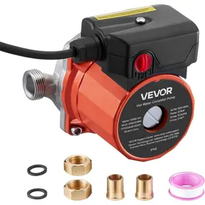 VEVOR Hot Water Recirculating Pump, 10 GPM, Instant Circulation Circulator Pump System, 3 - Speed Control, 0.13 HP, 110 - 120V, NPT 3/4 in to NPT 1/2 in Adapter, Cast Iron Head, for Water Heater SystemVEVOR Super Brand Day